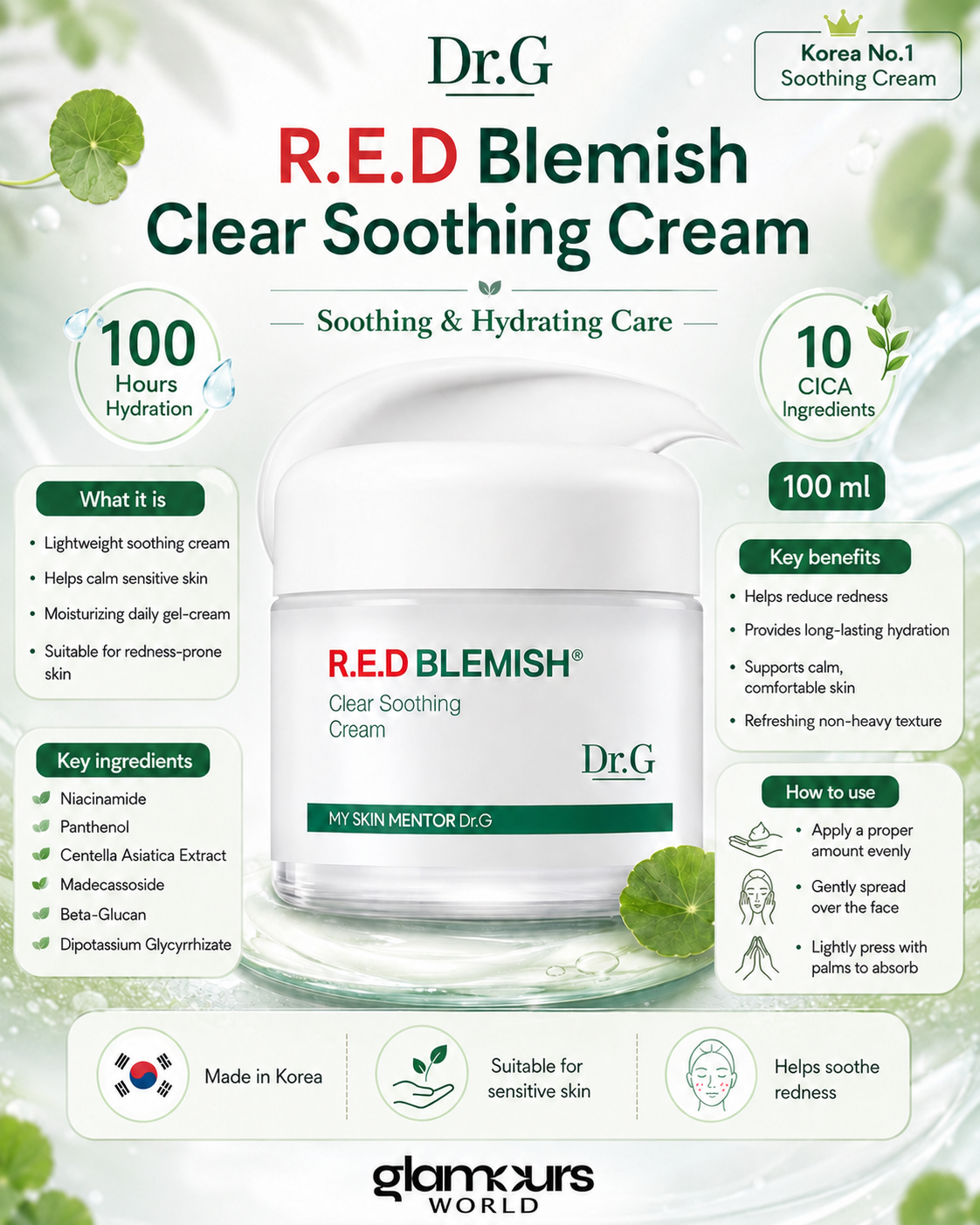 Dr G RED Blemish Clear Soothing Cream 100ml